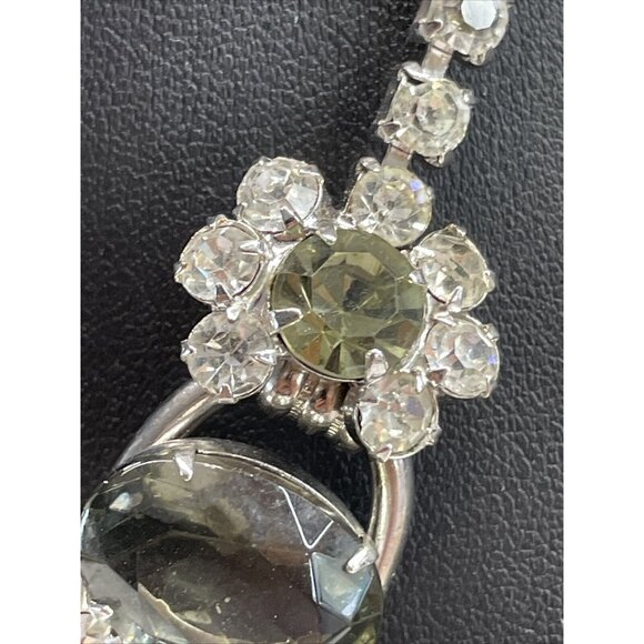 Juliana D&E CLEAR & SMOKY RHINESTONE 5 LINK NECKLACE Chunky Collar Vintage AL4.2 - Picture 9 of 16